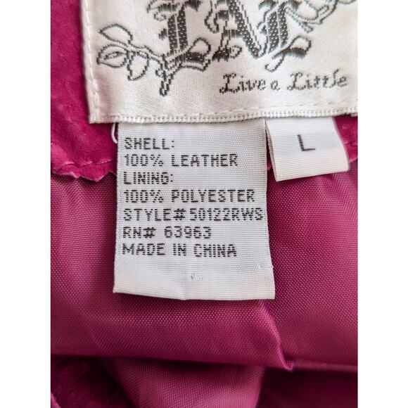 Women's Pink Leather Jacket - Picture 10 of 14